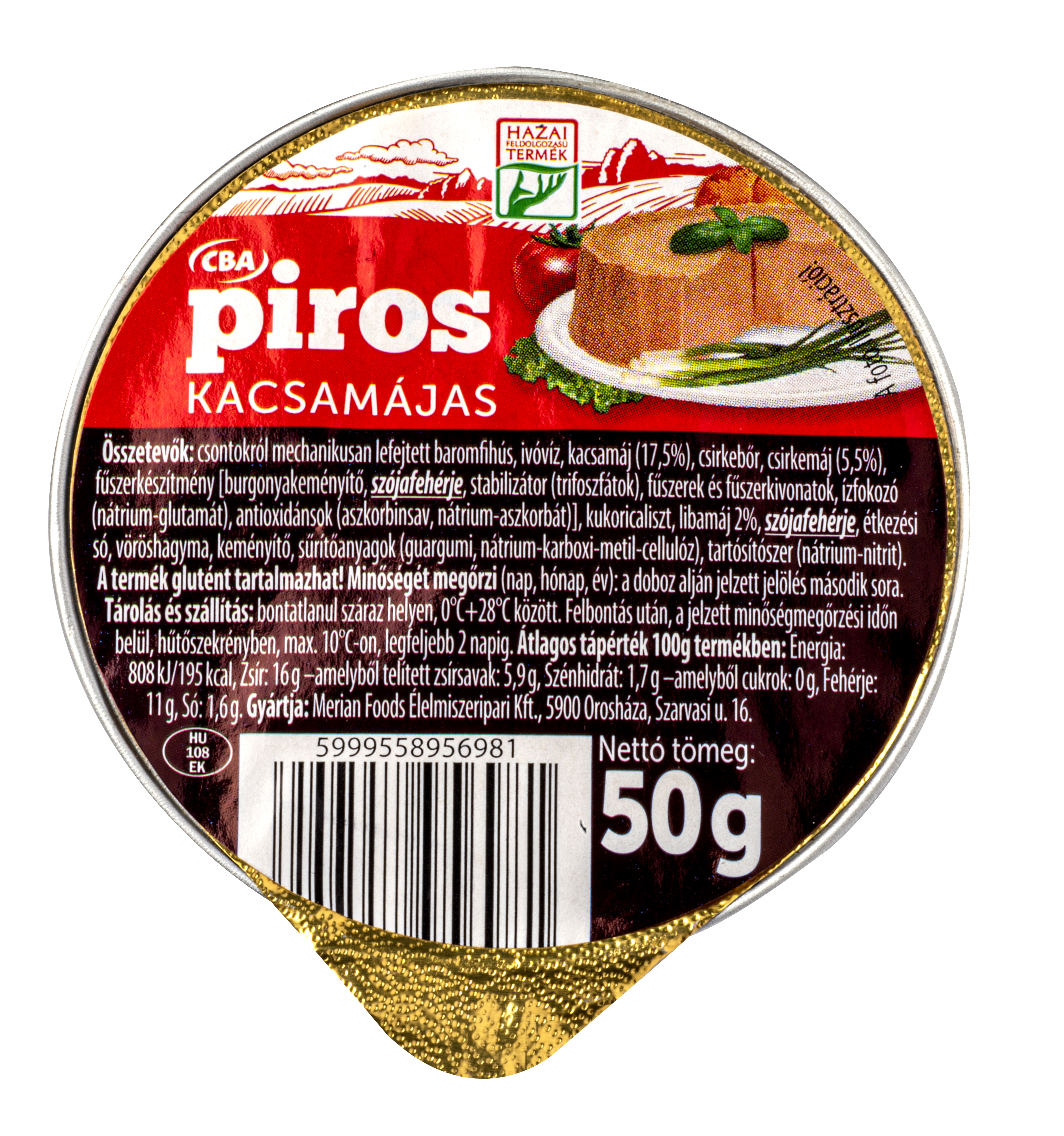 CBA Piros Kacsamájas 50g